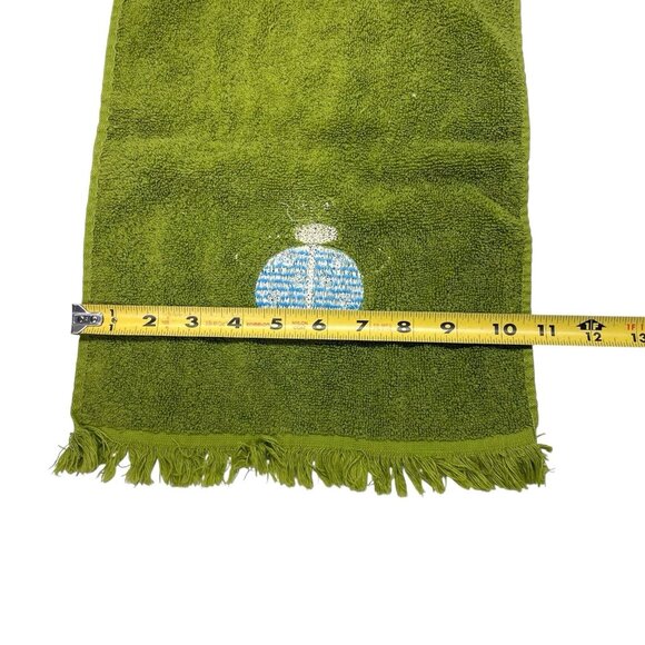 Royal Terry of California Fringed Fingertip Towel Embroidered Ladybug Green - Picture 8 of 9